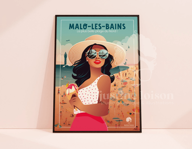 Affiche collector saison estivale 2023 Malo-Les-Bains.