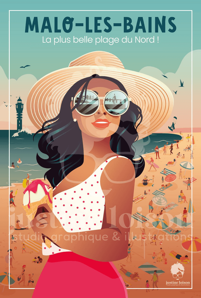 Affiche collector saison estivale 2023 Malo-Les-Bains.