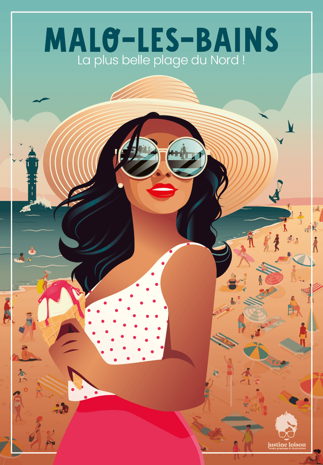 Affiche collector saison estivale 2023 Malo-Les-Bains.